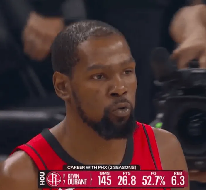 Kaiyun Sports-开云体育-杜兰特太阳生涯共出战145场，场均26.8分6.3板&amp;amp;命中率52.7%